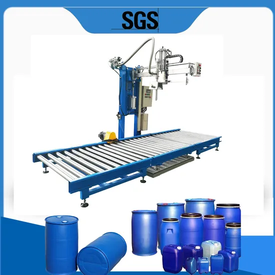 200L 드럼 반자동 메틸 아세테이트 펜탄 산 페인트 알칼리 오일 화학 계량 액체 충진 포장기